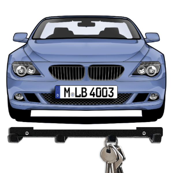 6er Reihe Cabriolet Schlüsselbrett personalisiert mit Auto u. Kennzeichen!