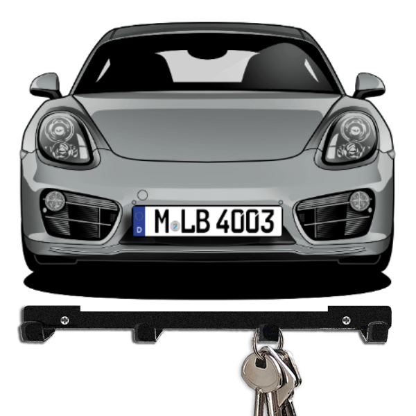 981 Coupe Schlüsselbrett personalisiert mit Auto u. Kennzeichen!