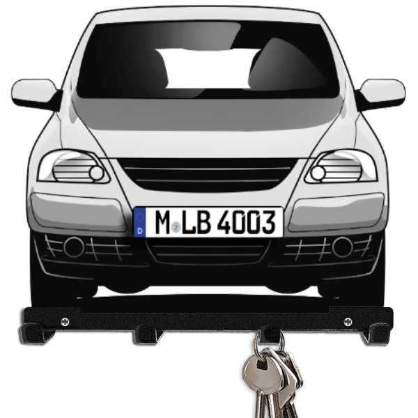 Fox Schlüsselbrett personalisiert mit Auto u. Kennzeichen!