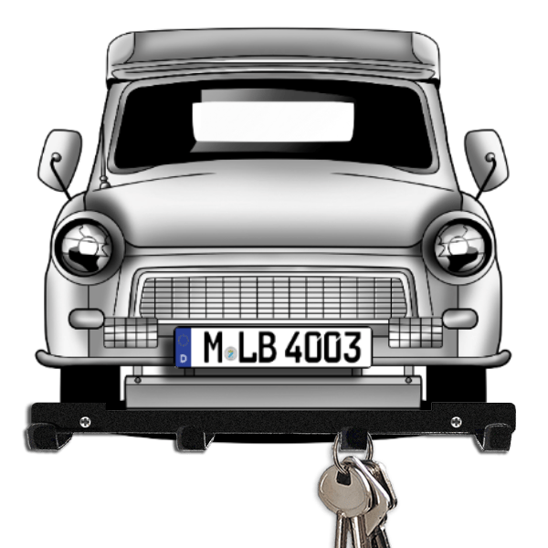 Trabant Schlüsselbrett personalisiert mit Auto u. Kennzeichen!