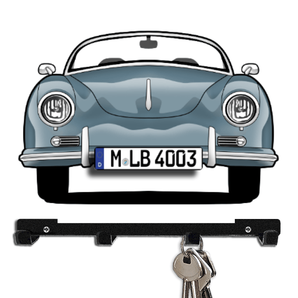 356 A Speedster Schlüsselbrett personalisiert mit Auto u. Kennzeichen!