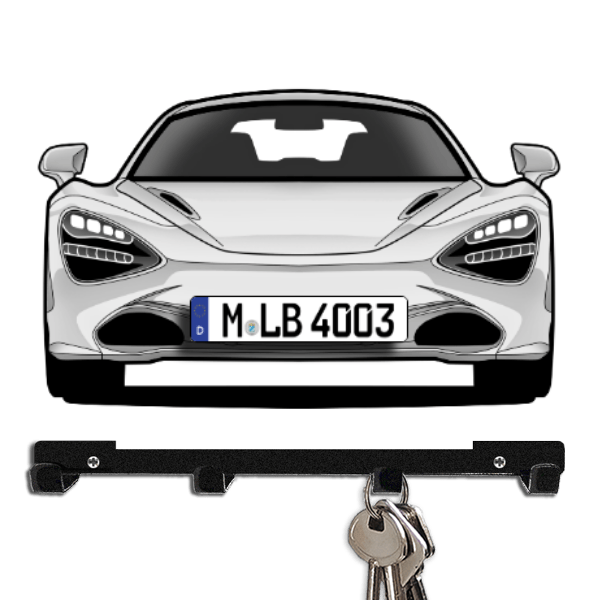 720S Schlüsselbrett personalisiert mit Auto u. Kennzeichen!