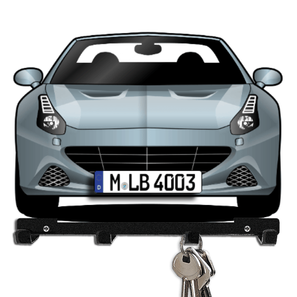 California Cabriolet Schlüsselbrett personalisiert mit Auto u. Kennzeichen!