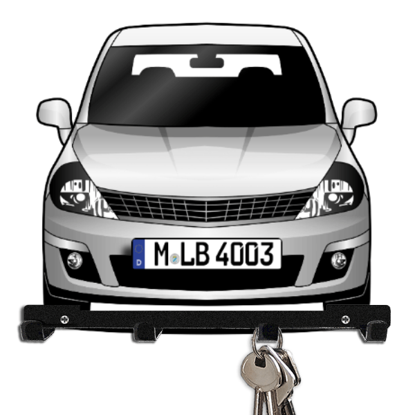 Tiida Schlüsselbrett personalisiert mit Auto u. Kennzeichen!