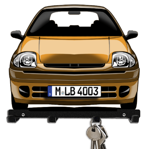 Clio Sport Schlüsselbrett personalisiert mit Auto u. Kennzeichen!