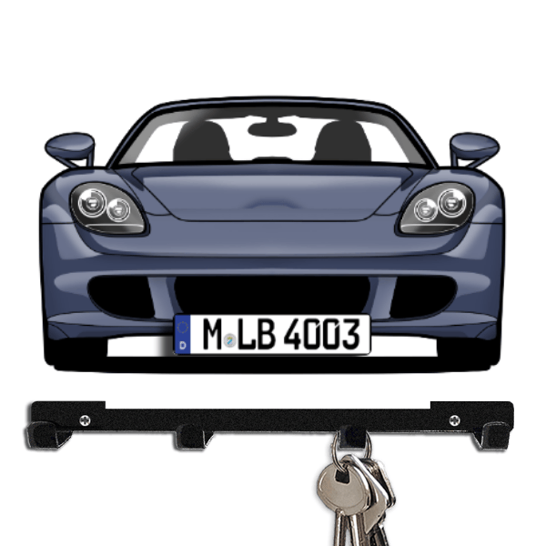 Carrera GT Schlüsselbrett personalisiert mit Auto u. Kennzeichen!