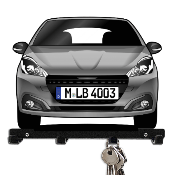 208 Schlüsselbrett personalisiert mit Auto u. Kennzeichen!