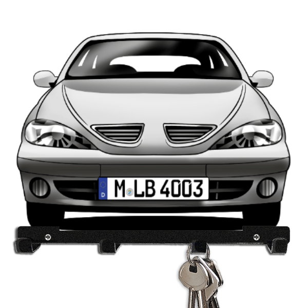 Megane Cabriolet Schlüsselbrett personalisiert mit Auto u. Kennzeichen!