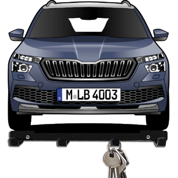 Kamiq Schlüsselboard personalisiert mit Auto u. Kennzeichen!