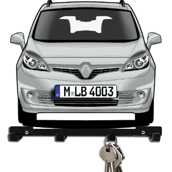 Grand Scenic Schlüsselboard personalisiert mit Auto u. Kennzeichen!