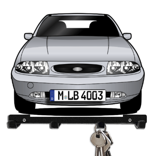 Fiesta (3-Türer) Schlüsselboard personalisiert mit Auto u. Kennzeichen!
