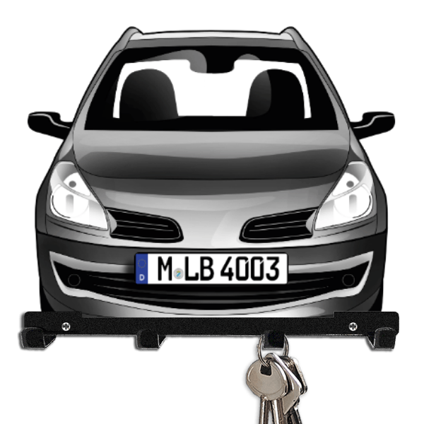 Clio (5-Türer) Schlüsselboard personalisiert mit Auto u. Kennzeichen!