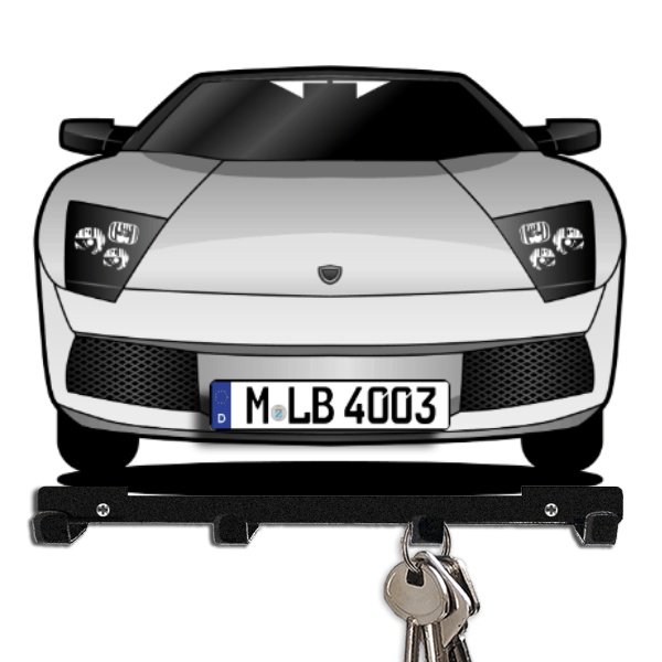 Murcielago Roadster Schlüsselboard personalisiert mit Auto u. Kennzeichen!