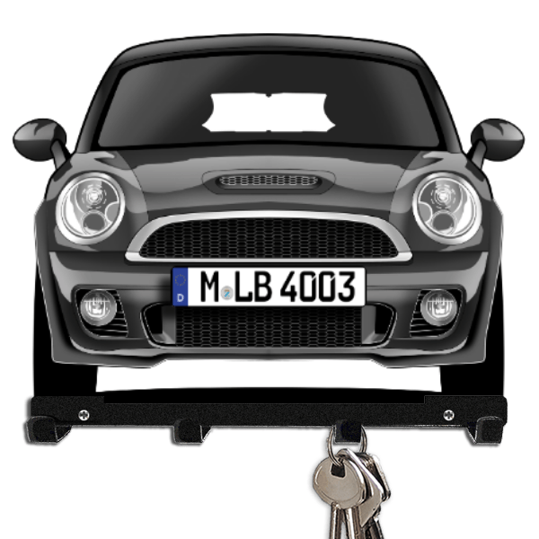 Cooper JCW Coupe Schlüsselboard personalisiert mit Auto u. Kennzeichen!