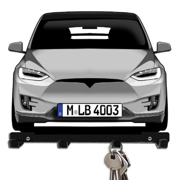 Model X Schlüsselboard personalisiert mit Auto u. Kennzeichen!
