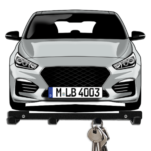 i30 N Fastback Schlüsselboard personalisiert mit Auto u. Kennzeichen!