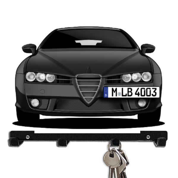 Brera Schlüsselboard personalisiert mit Auto u. Kennzeichen!