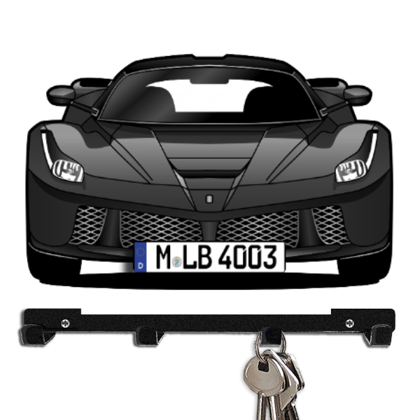 Laferrari Coupe Schlüsselboard personalisiert mit Auto u. Kennzeichen!