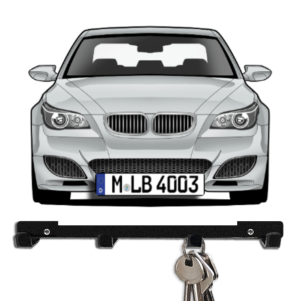 M5 Touring Schlüsselboard personalisiert mit Auto u. Kennzeichen!