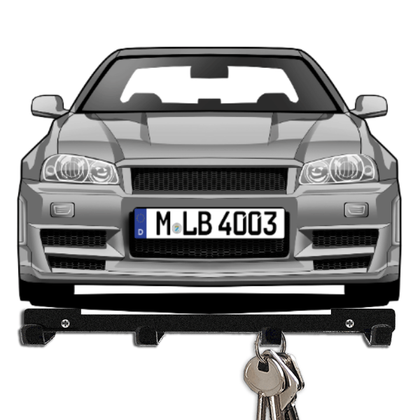 Skyline Schlüsselboard personalisiert mit Auto u. Kennzeichen!