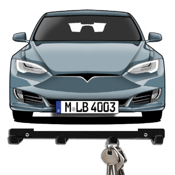 Model S Schlüsselboard personalisiert mit Auto u. Kennzeichen!