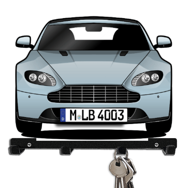 Vantage Coupe Schlüsselboard personalisiert mit Auto u. Kennzeichen!