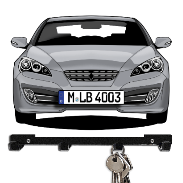 Genesis Coupe Schlüsselboard personalisiert mit Auto u. Kennzeichen!