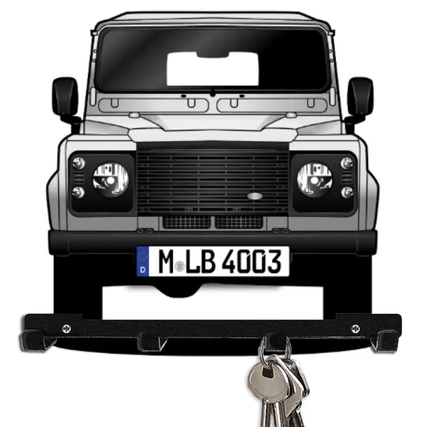 Defender 90 Schlüsselboard personalisiert mit Auto u. Kennzeichen!