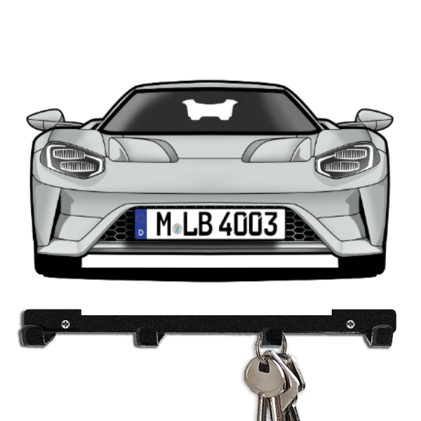 GT Schlüsselboard personalisiert mit Auto u. Kennzeichen!