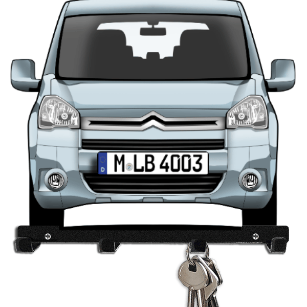 Berlingo Schlüsselboard personalisiert mit Auto u. Kennzeichen!
