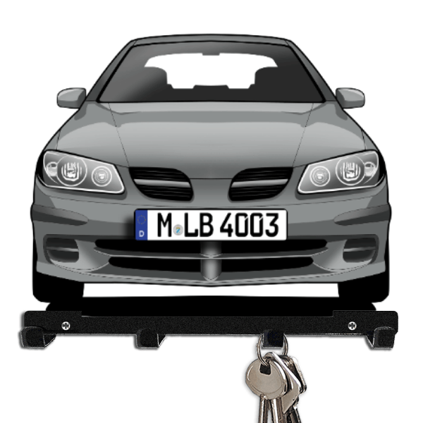 Almera (3-Türer) Schlüsselboard personalisiert mit Auto u. Kennzeichen!