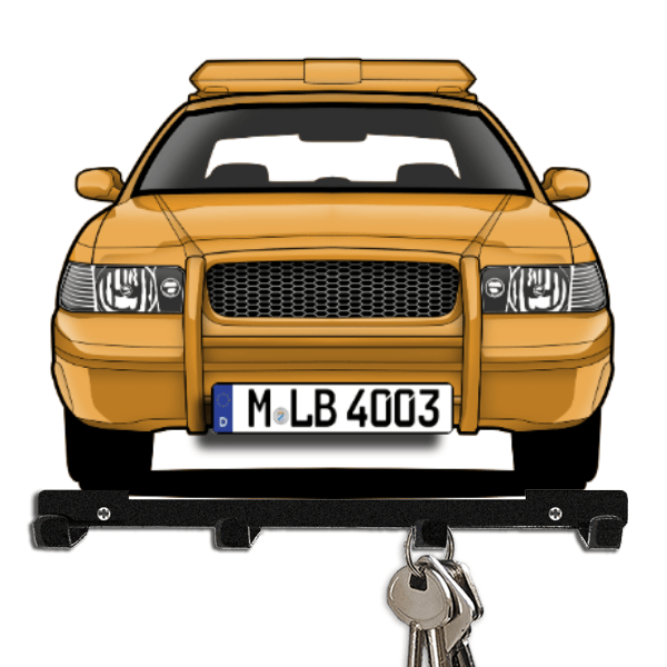 Crown Victoria Police Interceptor Schlüsselboard personalisiert mit Auto u. Kennzeichen!