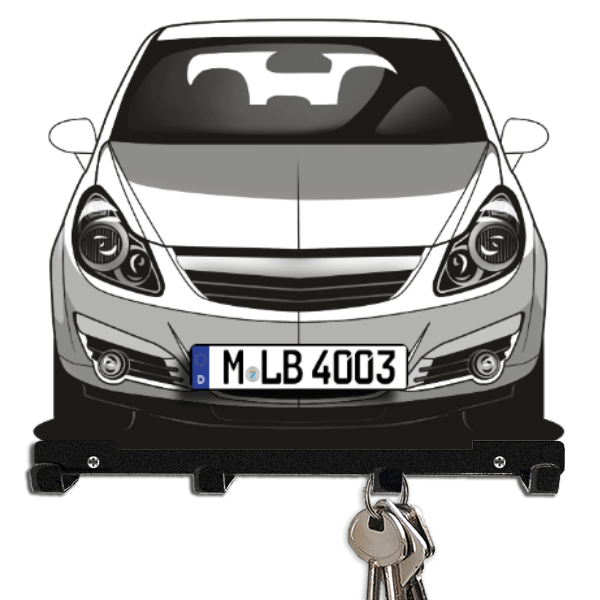 Corsa (3-Türer) Schlüsselboard personalisiert mit Auto u. Kennzeichen!
