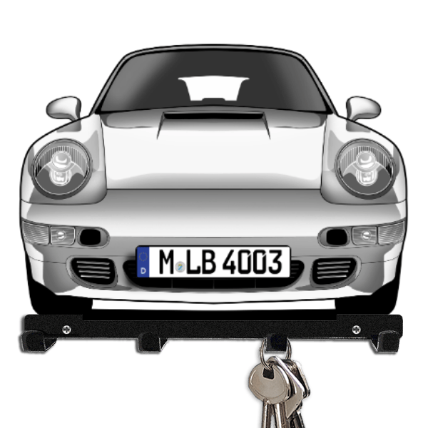 911 993 Cabriolet Schlüsselboard personalisiert mit Auto u. Kennzeichen!