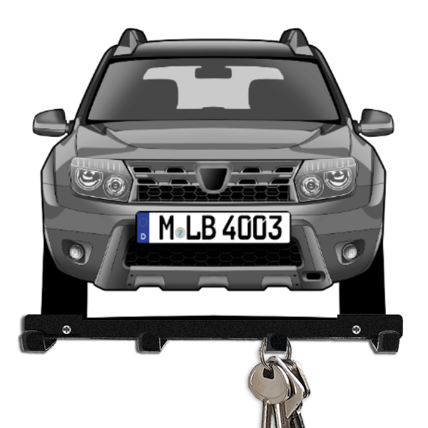 Duster Schlüsselboard personalisiert mit Auto u. Kennzeichen!