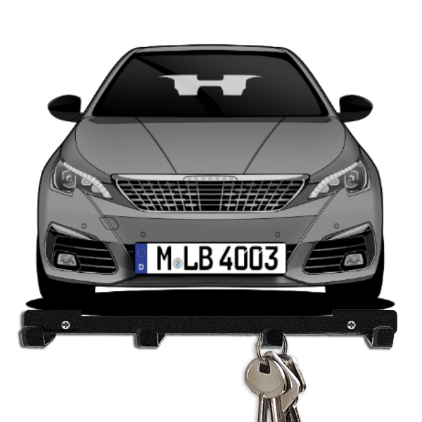 308 GT Schlüsselboard personalisiert mit Auto u. Kennzeichen!
