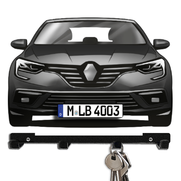 Megane Schlüsselboard personalisiert mit Auto u. Kennzeichen!