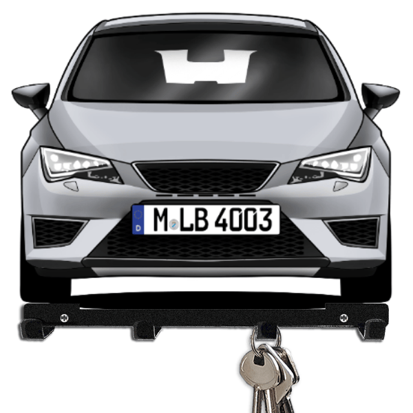 Leon Cupra Schlüsselboard personalisiert mit Auto u. Kennzeichen!