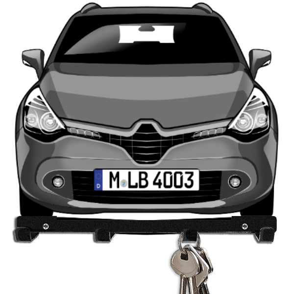 Clio Grand Tour Schlüsselboard personalisiert mit Auto u. Kennzeichen!