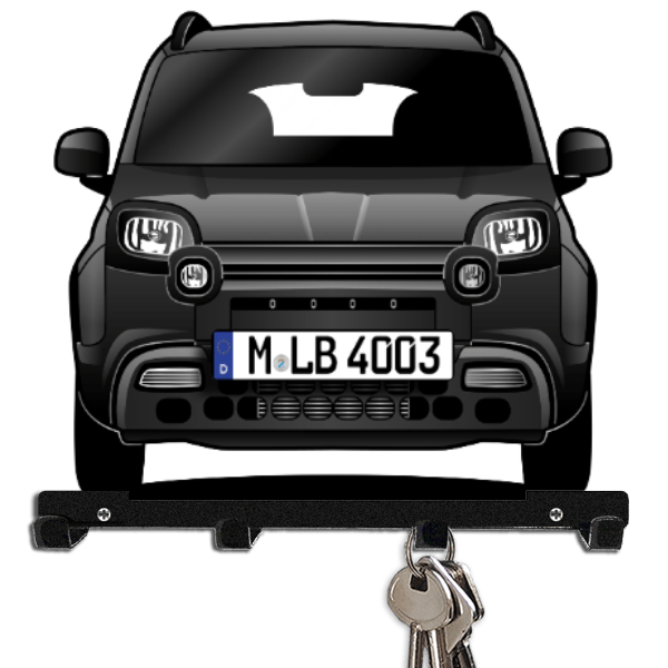 Panda City Cross Schlüsselboard personalisiert mit Auto u. Kennzeichen!