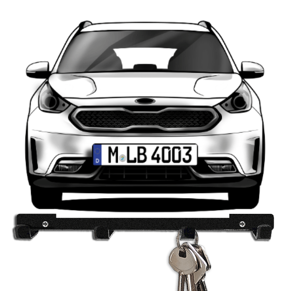 Niro Schlüsselboard personalisiert mit Auto u. Kennzeichen!