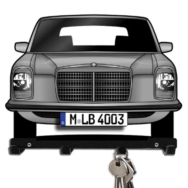 W 114 Limousine Schlüsselboard personalisiert mit Auto u. Kennzeichen!