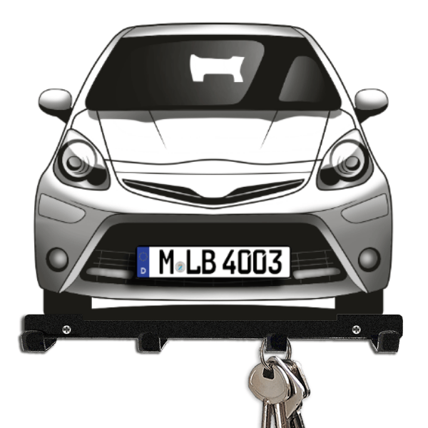 Aygo (3-Türer) Schlüsselboard personalisiert mit Auto u. Kennzeichen!