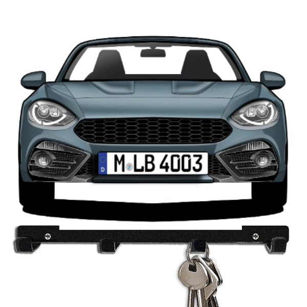 124 Spider Abarth Schlüsselboard personalisiert mit Auto u. Kennzeichen!