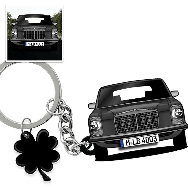 W 114 Limousine Schlüsselanhänger in Form deines Autos u. Kennzeichen