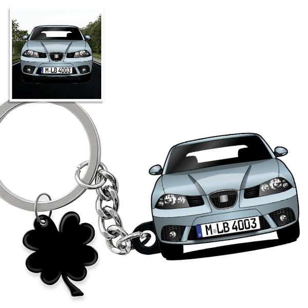 Ibiza (3-Türer) Schlüsselanhänger in Form deines Autos u. Kennzeichen