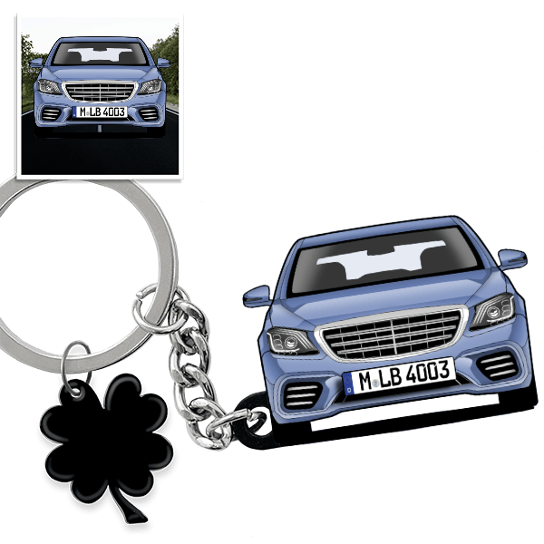S 63 AMG Schlüsselanhänger in Form deines Autos u. Kennzeichen