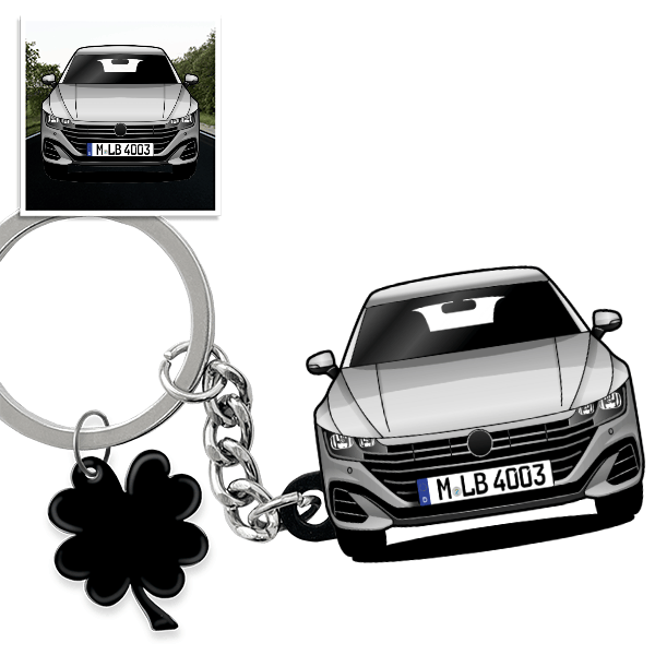 Arteon Shooting Brake Schlüsselanhänger in Form deines Autos u. Kennzeichen