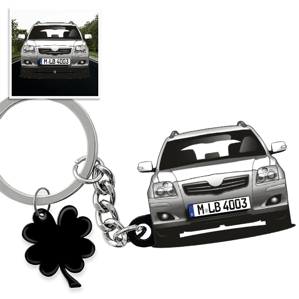 Avensis Limousine Schlüsselanhänger in Form deines Autos u. Kennzeichen
