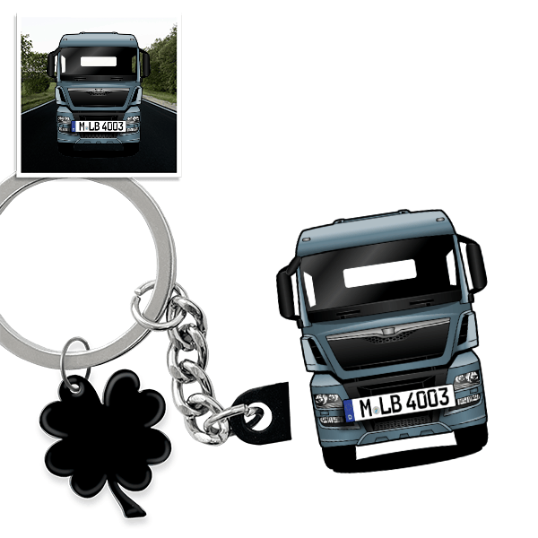 TGX 26.440 Schlüsselanhänger in Form deines Autos u. Kennzeichen